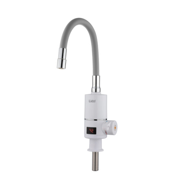 Проточный кран-водонагреватель с гибким изливом для кухни Lidz Warm 065 LDWAR065GRE49096 White/Grey Проточний кран-водонагрівач з гнучким виливом для кухні Lidz Warm 065 LDWAR065GRE49096 White/Grey