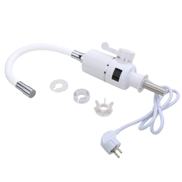 Проточный кран-водонагреватель с гибким изливом для кухни Lidz Warm 065 LDWAR065WHI49097 White/White Проточний кран-водонагрівач з гнучким виливом для кухні Lidz Warm 065 LDWAR065WHI49097 White/White