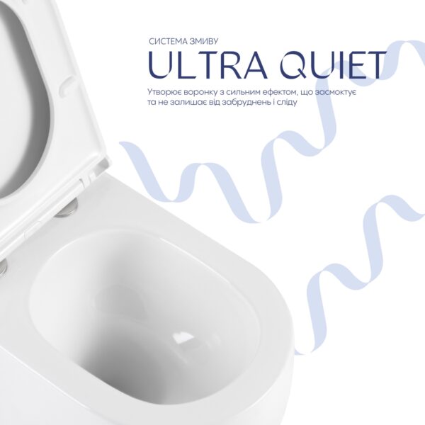 Унітаз підвісний Qtap Taurus Ultra Quiet 515×360×350 мм, White, з сидінням Slim Duroplast / Soft-close / Quick Release Унітаз підвісний Qtap Taurus Ultra Quiet 515×360×350 мм, White, з сидінням Slim Duroplast / Soft-close / Quick Release