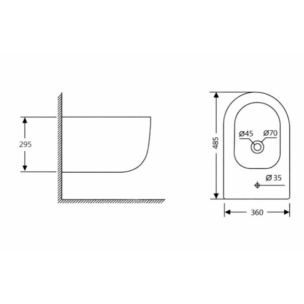 Біде підвісне Qtap Taurus 485×360×295 мм, White QTTAU28W49117 Біде підвісне Qtap Taurus 485×360×295 мм, White QTTAU28W49117