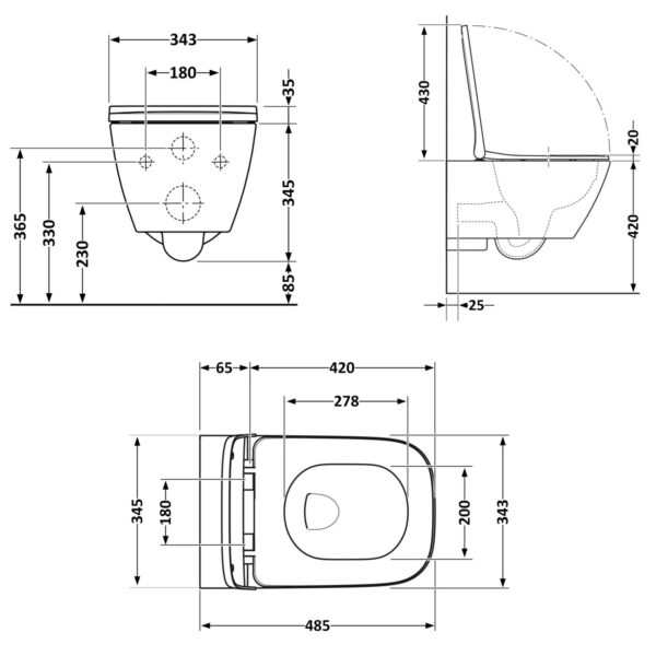 Унітаз підвісний Qtap Gemini Ultra Quiet 485×340×350 мм, White, з сидінням Slim Duroplast / Soft-close / Quick Release Унітаз підвісний Qtap Gemini Ultra Quiet 485×340×350 мм, White, з сидінням Slim Duroplast / Soft-close / Quick Release