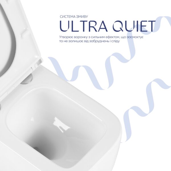 Унітаз підвісний Qtap Gemini Ultra Quiet 485×340×350 мм, White, з сидінням Slim Duroplast / Soft-close / Quick Release Унітаз підвісний Qtap Gemini Ultra Quiet 485×340×350 мм, White, з сидінням Slim Duroplast / Soft-close / Quick Release