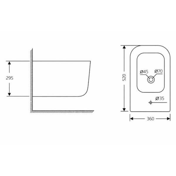 Біде підвісне Qtap Gemini 520×360×295 мм, White QTTAU28W49121 Біде підвісне Qtap Gemini 520×360×295 мм, White QTTAU28W49121