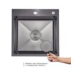 Комплект Lidz Handmade H5050HB Мойка для кухни интегрированная Decor Black PVD Honeycomb в комплекте с дозатором + Lidz LIDZK01B Комплект Lidz Handmade H5050HB Мийка для кухні інтегрована Decor Black PVD Honeycomb у комплекті з дозатором + Lidz LIDZK01B