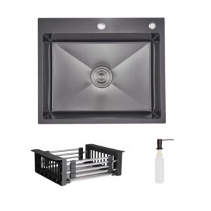 Комплект Lidz Handmade H6050HB Мойка для кухни интегрированная Decor Black PVD Honeycomb в комплекте с дозатором + LIDZK01B Корзина Комплект Lidz Handmade H6050HB Мийка для кухні інтегрована Decor Black PVD Honeycomb у комплекті з дозатором + LIDZK01B Корзина