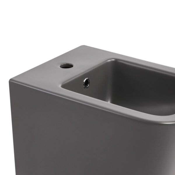 Комплект Qtap Tern Anthracite 3 в 1: підвісний унітаз Ultra Quiet + біде підвісне + раковина накладна QTROBAN49157