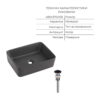 Комплект Qtap Tern Anthracite 3 в 1: підвісний унітаз Ultra Quiet + біде підвісне + раковина накладна QTROBAN49157