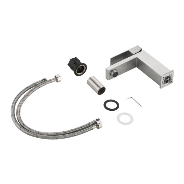 Смеситель для раковины низкий Lidz Helix 001F (k35) LDHEL001FNKS49178 Nickel Змішувач для раковини низький Lidz Helix 001F (k35) LDHEL001FNKS49178 Nickel