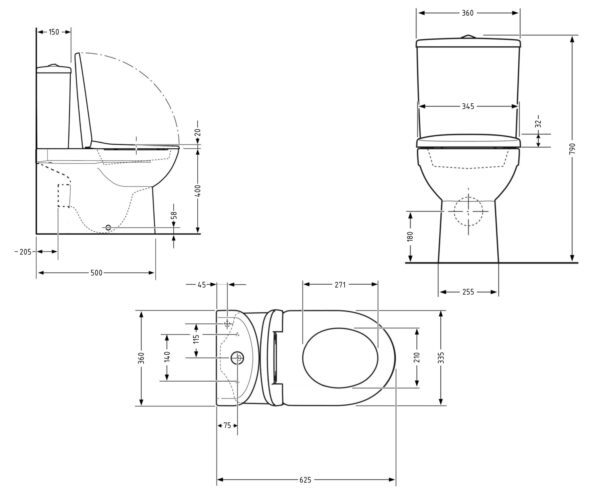 Унитаз напольный Qtap Evia Ultra Quiet 630×350×795 мм с сиденьем Soft-close, White QTEVI27W49258 Унітаз підлоговий Qtap Evia Ultra Quiet 630×350×795 мм з сидінням Soft-close, White QTEVI27W49258
