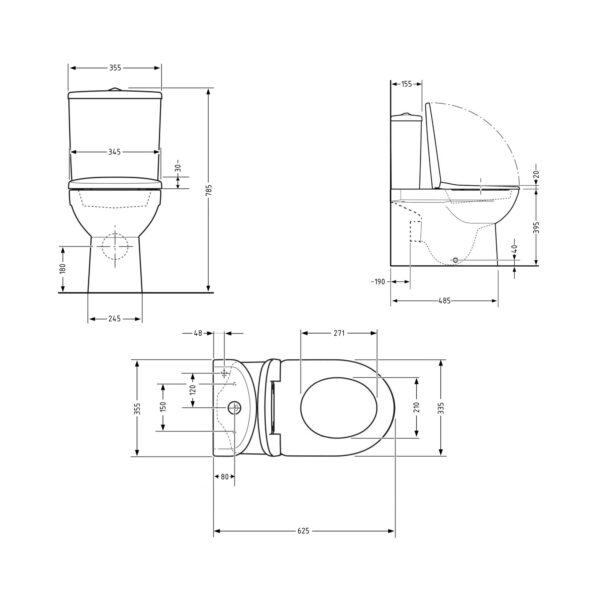 Унитаз напольный Qtap Leo Ultra Quiet 620×355×790 мм c сиденьем Soft-close, White QTLEO27W49261 Унітаз підлоговий Qtap Leo Ultra Quiet 620×355×790 мм з сидінням Soft-close, White QTLEO27W49261