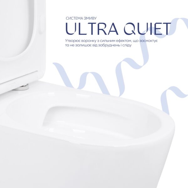 Унитаз напольный Qtap Leo Ultra Quiet 620×355×790 мм c сиденьем Soft-close, White QTLEO27W49261 Унітаз підлоговий Qtap Leo Ultra Quiet 620×355×790 мм з сидінням Soft-close, White QTLEO27W49261