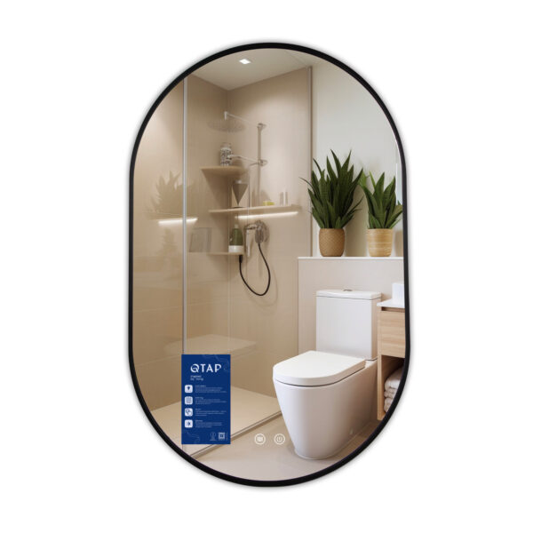 Зеркало Qtap Scorpio (SC1) с LED-подсветкой Touch, с антизапотеванием, с диммером, рег. темп цвета (3000-6500K) Black Дзеркало Qtap Scorpio (SC1) з LED-підсвічуванням Touch, з антизапотіванням, з димером, рег. темп. кольору (3000-6500K) Black