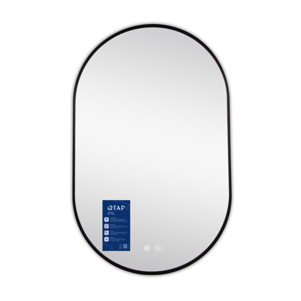 Зеркало Qtap Scorpio (SC1) с LED-подсветкой Touch, с антизапотеванием, с диммером, рег. темп цвета (3000-6500K) Black Дзеркало Qtap Scorpio (SC1) з LED-підсвічуванням Touch, з антизапотіванням, з димером, рег. темп. кольору (3000-6500K) Black