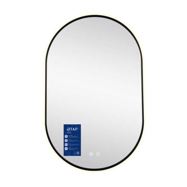 Зеркало Qtap Scorpio (SC1) с LED-подсветкой Touch, с антизапотеванием, с диммером, рег. темп цвета (3000-6500K) Black Дзеркало Qtap Scorpio (SC1) з LED-підсвічуванням Touch, з антизапотіванням, з димером, рег. темп. кольору (3000-6500K) Black