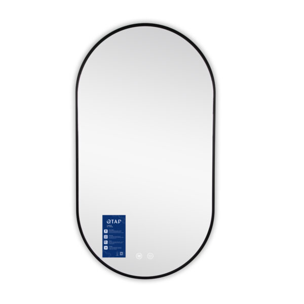 Зеркало Qtap Scorpio (SC1) с LED-подсветкой Touch, с антизапотеванием, с диммером, рег. темп цвета (3000-6500K) Black Дзеркало Qtap Scorpio (SC1) з LED-підсвічуванням Touch, з антизапотіванням, з димером, рег. темп. кольору (3000-6500K) Black