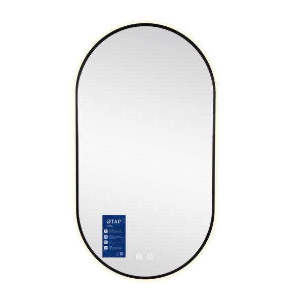 Зеркало Qtap Scorpio (SC1) с LED-подсветкой Touch, с антизапотеванием, с диммером, рег. темп цвета (3000-6500K) Black Дзеркало Qtap Scorpio (SC1) з LED-підсвічуванням Touch, з антизапотіванням, з димером, рег. темп. кольору (3000-6500K) Black