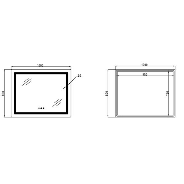 Дзеркало Lidz Kubis (KU2) 1000х800 з годинником, з LED-підсвічуванням Touch, з антизапотіванням, з димером, рег. яскравості Дзеркало Lidz Kubis (KU2) 1000х800 з годинником, з LED-підсвічуванням Touch, з антизапотіванням, з димером, рег. яскравості
