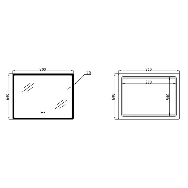 Зеркало Lidz Orion (OR2) 800х600 с LED-подсветкой Touch, с антизапотеванием, с диммером, рег. яркости LDOR80060049294 Дзеркало Lidz Orion (OR2) 800х600 з LED-підсвічуванням Touch, з антизапотіванням, з димером, рег. яскравості LDOR80060049294