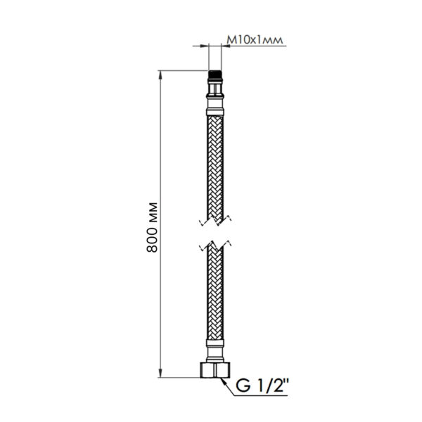 Гнучка підводка для змішувача Thermo Alliance Forte М10 80 см TAF387W80 Гнучка підводка для змішувача Thermo Alliance Forte М10 80 см TAF387W80