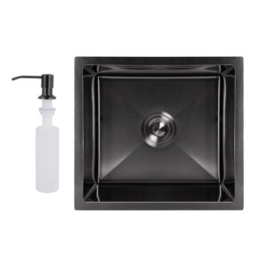 Мийка для кухні інтегрована під стільницю Lidz Handmade H4843B Brushed Black PVD 3,0/1,0 мм LDH4843BRUBLM49440 Мийка для кухні інтегрована під стільницю Lidz Handmade H4843B Brushed Black PVD 3,0/1,0 мм LDH4843BRUBLM49440