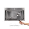 Мойка для кухни интегрированная Lidz Handmade H6845 Brushed Steel 3,0/1,0 мм LDH6845BRU49455 Мийка для кухні інтегрована Lidz Handmade H6845 Brushed Steel 3,0/1,0 мм LDH6845BRU49455