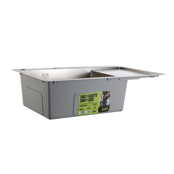 Мийка для кухні інтегрована Lidz Handmade Max 500 H7849R Brushed Steel, 3,0/1,0 мм, крило праворуч, збільшена чаша Мийка для кухні інтегрована Lidz Handmade Max 500 H7849R Brushed Steel, 3,0/1,0 мм, крило праворуч, збільшена чаша