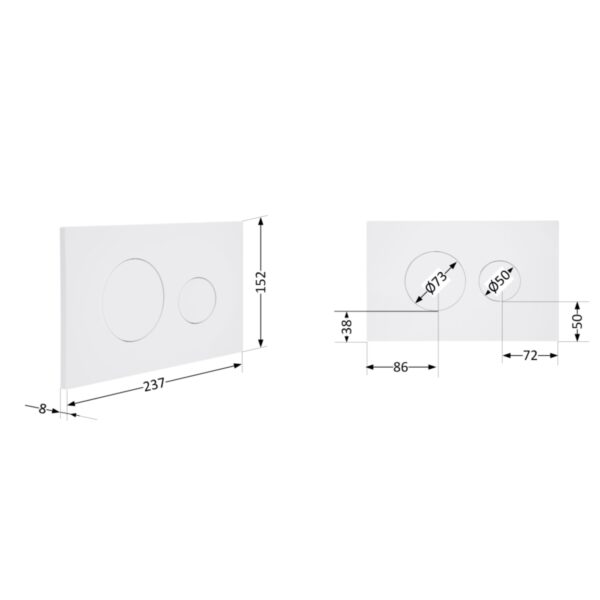 Клавіша змиву Qtap Standard 152x236x28 мм, White, кругла QTSTD164W49468 Клавіша змиву Qtap Standard 152x236x28 мм, White, кругла QTSTD164W49468