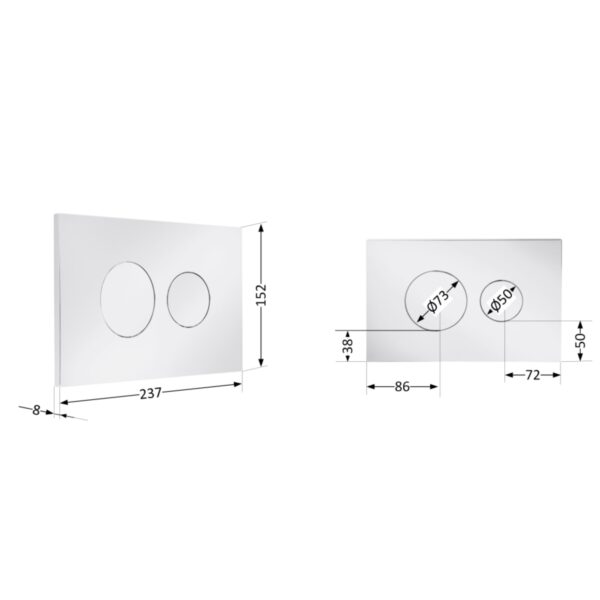 Клавіша змиву Qtap Standard 152x236x28 мм, Chrome, кругла QTSTD164CRM49469 Клавіша змиву Qtap Standard 152x236x28 мм, Chrome, кругла QTSTD164CRM49469