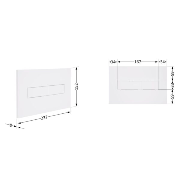 Клавіша змиву Qtap Standard 152x236x28 мм, White, лінійна QTSTD164W49471 Клавіша змиву Qtap Standard 152x236x28 мм, White, лінійна QTSTD164W49471