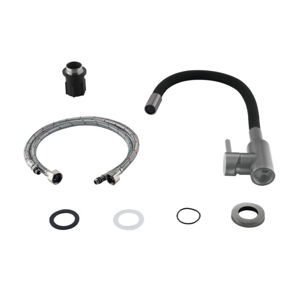 Змішувач для кухні Lidz Aria 015F3 (k35) з гнучким виливом LDARI015F3BGRP49564 Graphite/Black Змішувач для кухні Lidz Aria 015F3 (k35) з гнучким виливом LDARI015F3BGRP49564 Graphite/Black