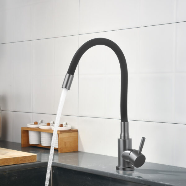 Змішувач для кухні Lidz Aria 015F3 (k35) з гнучким виливом LDARI015F3BGRP49564 Graphite/Black Змішувач для кухні Lidz Aria 015F3 (k35) з гнучким виливом LDARI015F3BGRP49564 Graphite/Black