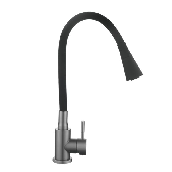 Смеситель для кухни Lidz Aria 015F31 (k35) с гибким изливом LDARI015F31BGRP49566 Graphite/Black Змішувач для кухні Lidz Aria 015F31 (k35) з гнучким виливом LDARI015F31BGRP49566 Graphite/Black