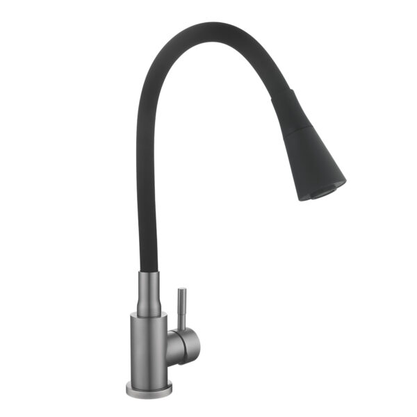 Смеситель для кухни Lidz Aria 015F31 (k35) с гибким изливом LDARI015F31BGRP49566 Graphite/Black Змішувач для кухні Lidz Aria 015F31 (k35) з гнучким виливом LDARI015F31BGRP49566 Graphite/Black