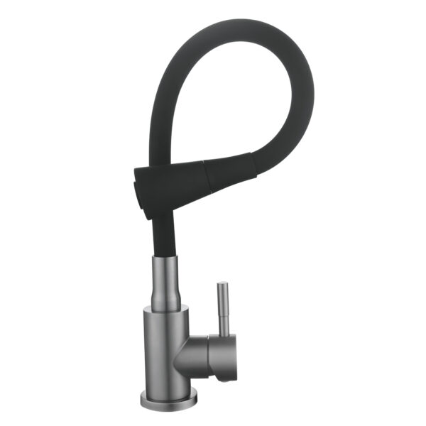 Смеситель для кухни Lidz Aria 015F31 (k35) с гибким изливом LDARI015F31BGRP49566 Graphite/Black Змішувач для кухні Lidz Aria 015F31 (k35) з гнучким виливом LDARI015F31BGRP49566 Graphite/Black