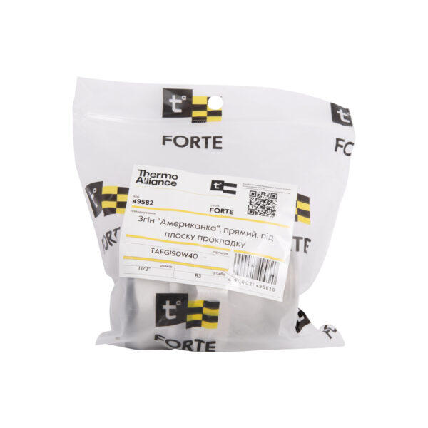 Згон-американка Thermo Alliance Forte 1 1/2"ВЗ никелированный, прямой, под плоскую прокладку TAFG190W40 Згін-американка Thermo Alliance Forte 1 1/2"ВЗ нікельований, прямий, під плоску прокладку TAFG190W40