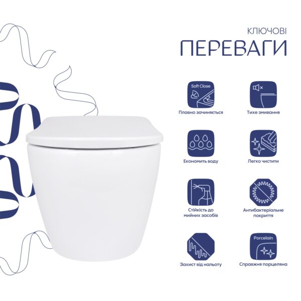Унітаз підвісний Qtap Robin ML Ultra Quiet 520x365x365 мм, з сидінням Soft-close MagLock, White QTROBML26W49623 Унітаз підвісний Qtap Robin ML Ultra Quiet 520x365x365 мм, з сидінням Soft-close MagLock, White QTROBML26W49623