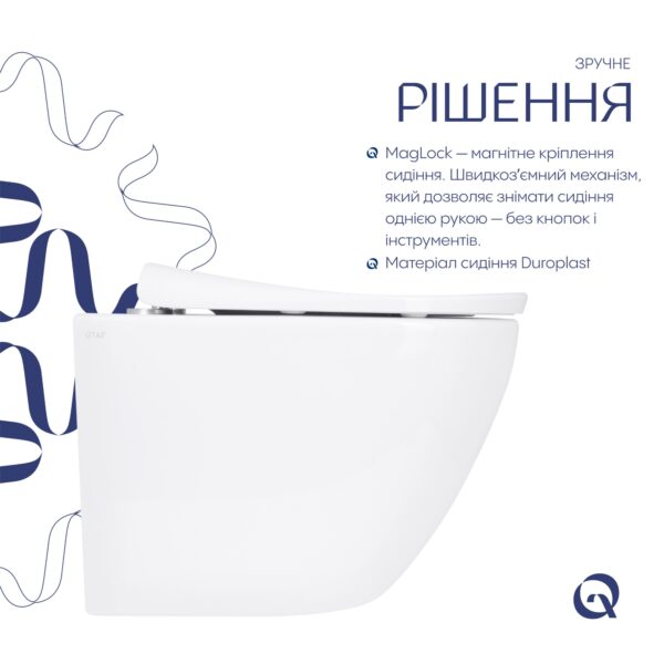 Унітаз підвісний Qtap Robin ML Ultra Quiet 520x365x365 мм, з сидінням Soft-close MagLock, White QTROBML26W49623 Унітаз підвісний Qtap Robin ML Ultra Quiet 520x365x365 мм, з сидінням Soft-close MagLock, White QTROBML26W49623