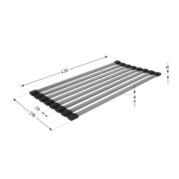 Сушарка на кухонну мийку Lidz Acsis LA12 Black, плоска основа, для посуду 430х218 мм LDACSLA12BLM49766