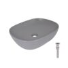 Раковина накладна Qtap Aquarius 470x380x120 мм, Stone grey, прямокутна, з донним клапаном QTAQA188SG49780