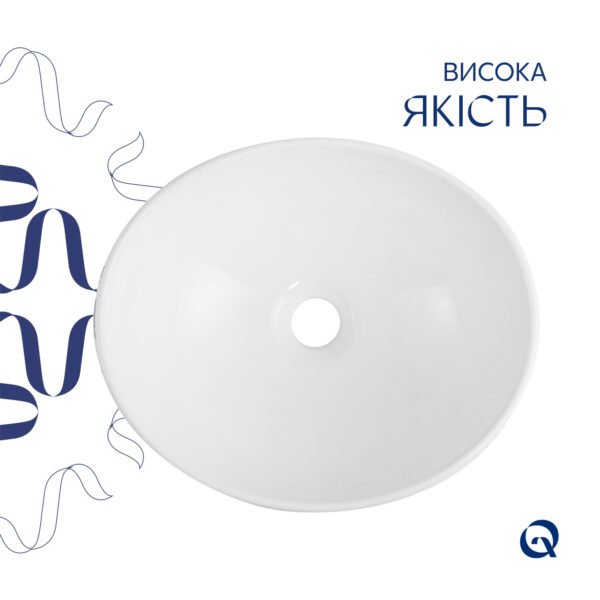 Раковина накладна Qtap Dove 415x340x140 мм, Marble, овальна, з донним клапаном QTDOV188SB49785 Раковина накладна Qtap Dove 415x340x140 мм, Marble, овальна, з донним клапаном QTDOV188SB49785