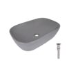 Раковина накладная Qtap Robin 600x390x150 мм, Stone grey, прямоугольная, с донным клапаном QTROB188SG49786 Раковина накладна Qtap Robin 600x390x150 мм, Stone grey, прямокутна, з донним клапаном QTROB188SG49786