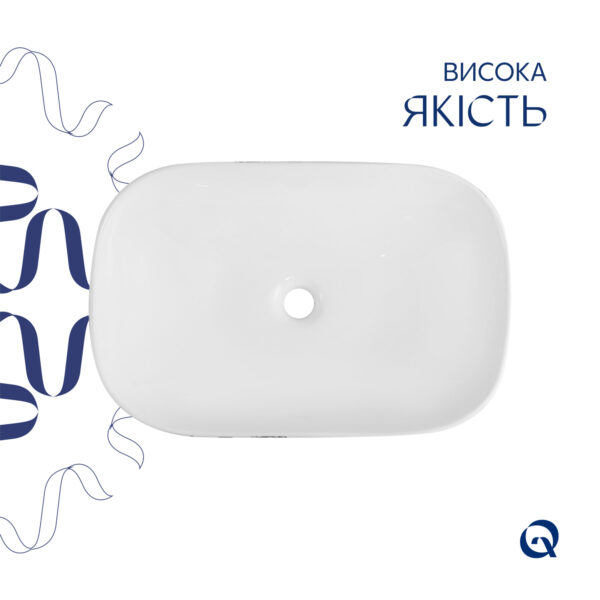 Раковина накладная Qtap Robin 600x390x150 мм, Marble, прямоугольная, с донным клапаном QTROB188MR49788 Раковина накладна Qtap Robin 600x390x150 мм, Marble, прямокутна, з донним клапаном QTROB188MR49788