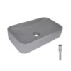 Раковина накладная Qtap Tern 610x350x135 мм, Stone grey, прямоугольная, с донным клапаном QTTER188SG49789 Раковина накладна Qtap Tern 610x350x135 мм, Stone grey, прямокутна, з донним клапаном QTTER188SG49789