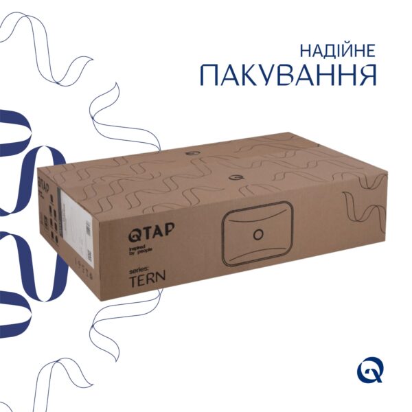Раковина накладная Qtap Tern 610x350x135 мм, Stone grey, прямоугольная, с донным клапаном QTTER188SG49789 Раковина накладна Qtap Tern 610x350x135 мм, Stone grey, прямокутна, з донним клапаном QTTER188SG49789