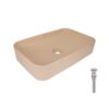 Раковина накладная Qtap Tern 610x350x135 мм, Beige, прямоугольная, с донным клапаном QTTER188SB49790 Раковина накладна Qtap Tern 610x350x135 мм, Beige, прямокутна, з донним клапаном QTTER188SB49790