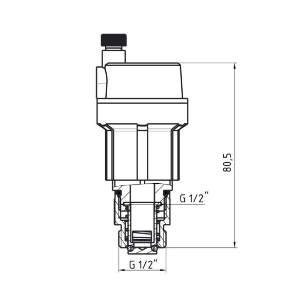 Повітровідвідник Thermo Alliance Forte 1/2"З лат., нікель, автоматичний з запірним клапан TAF28015
