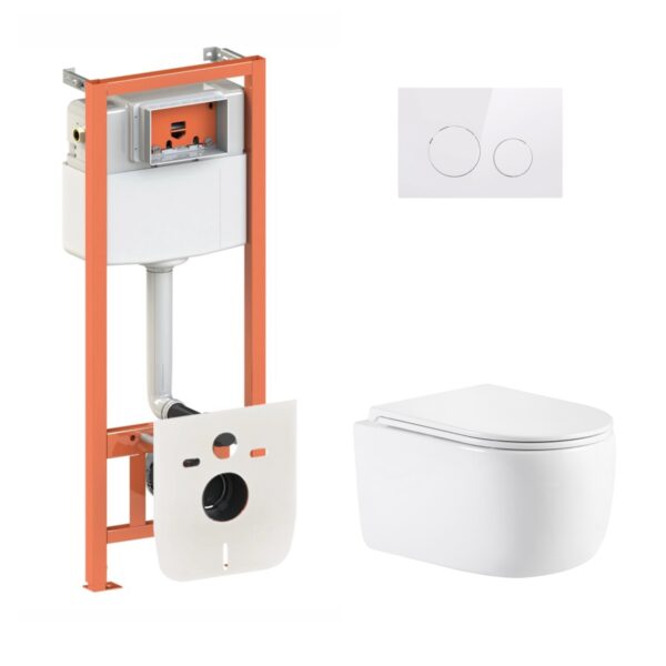 Готове рішення Qtap для ванної кімнати: підвісний унітаз Taurus Ultra Quiet 515×360×350 + комплект інсталяції Nest 4 в 1 (кругла Готове рішення Qtap для ванної кімнати: підвісний унітаз Taurus Ultra Quiet 515×360×350 + комплект інсталяції Nest 4 в 1 (кругла