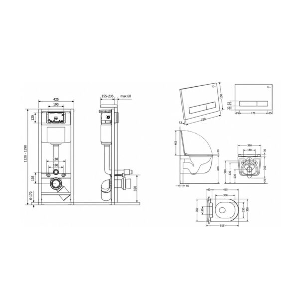 Готове рішення Qtap для ванної кімнати: підвісний унітаз Taurus Ultra Quiet 515×360×350 + комплект інсталяції Nest 4 в 1 (лінійна Готове рішення Qtap для ванної кімнати: підвісний унітаз Taurus Ultra Quiet 515×360×350 + комплект інсталяції Nest 4 в 1 (лінійна