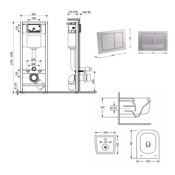 Готове рішення Qtap для ванної кімнати: підвісний унітаз Gemini Ultra Quiet 485×340×350 + комплект інсталяції Nest 4 в 1 Готове рішення Qtap для ванної кімнати: підвісний унітаз Gemini Ultra Quiet 485×340×350 + комплект інсталяції Nest 4 в 1
