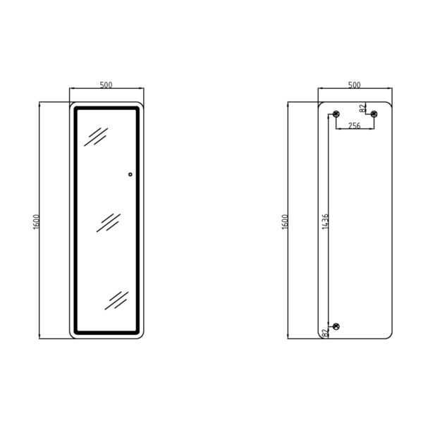Зеркало Qtap Gemini 500х1600 с LED-подсветкой Inside, с диммером, QTGE50160049893 Дзеркало Qtap Gemini 500х1600 з LED-підсвічуванням Inside, з димером, QTGE50160049893